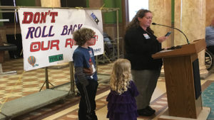 Lisa Davey Speaking during Rally Day 2017 in the Montana Capitol Rotunda