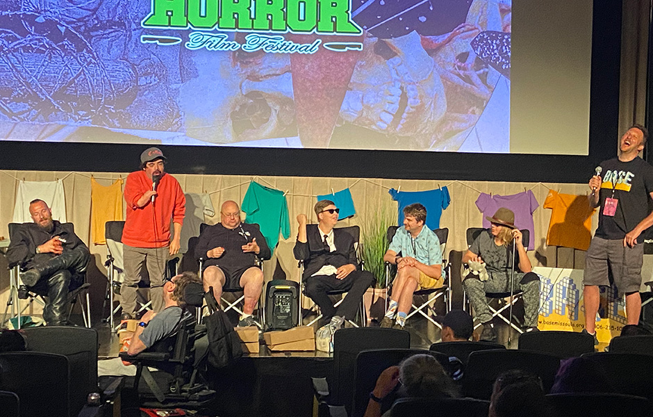The creators of the Camp Horror films participate in a Q&A on the Roxy stage