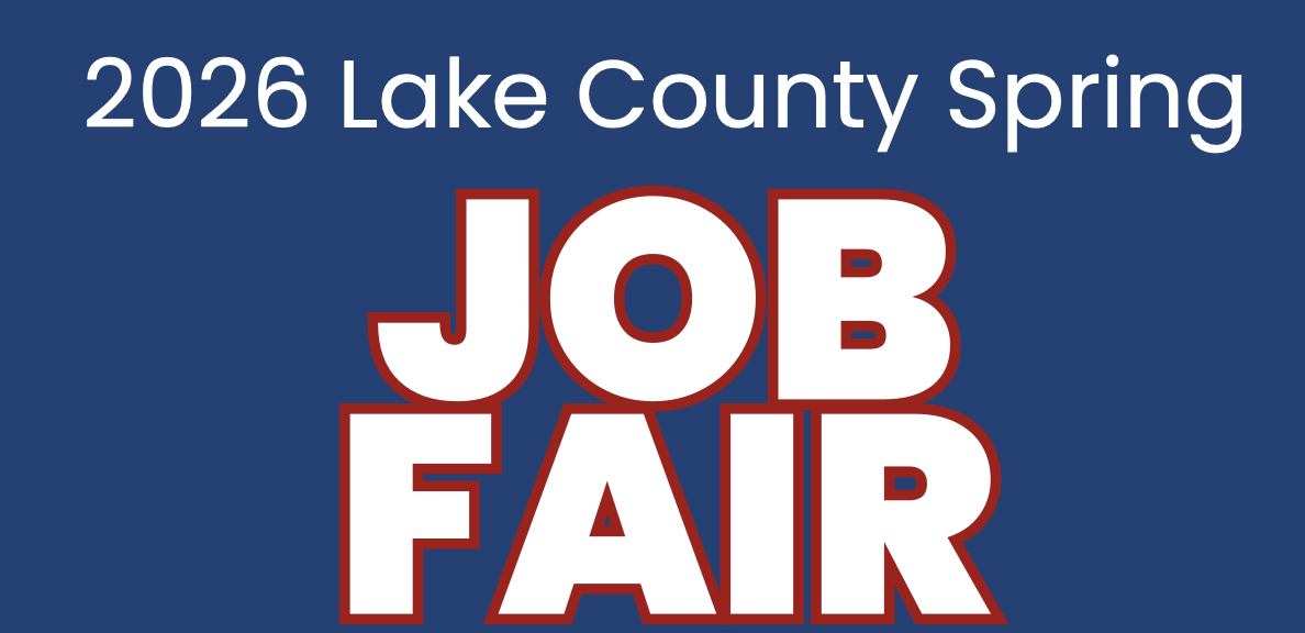 Text on a blue background: 2026 Lake County Job Fair